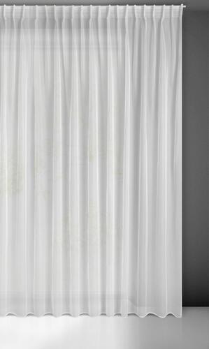 Hotová záclona s riasiacou páskou - Simone biela hladká 3 x 3 m